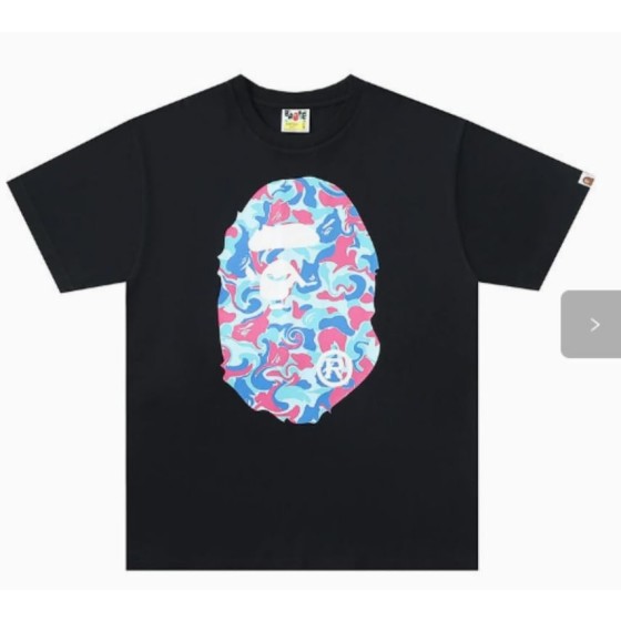 Black BAPE Abstract Camo Ape Head T-Shirt